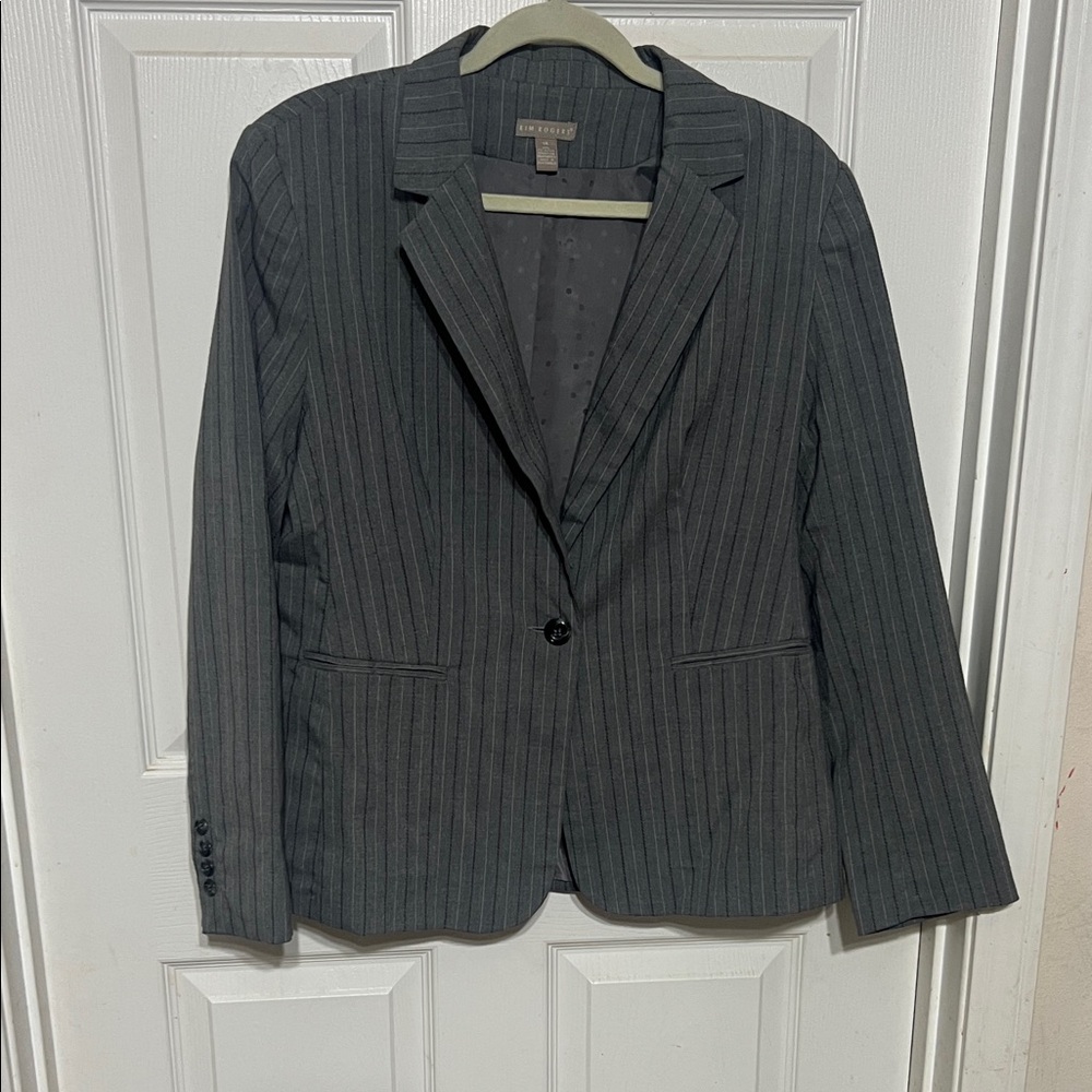 Kim Rogers Charcoal Pinstripe Blazer